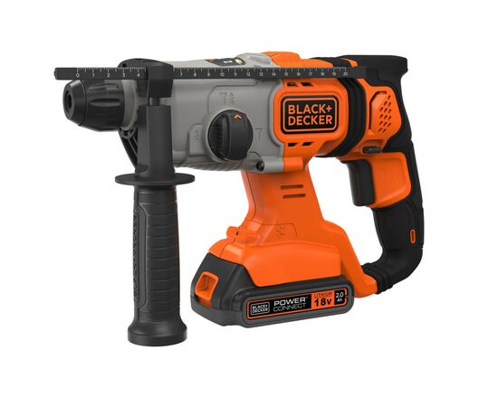 Перфоратор Black&Decker SDS-Plus,18 В, 2Ah, 1.2 Дж, 3 режима, сумка, 2.2 кг (BCD900D1S), изображение 2 Перфоратор Black&Decker SDS-Plus,18 В, 2Ah, 1.2 Дж, 3 режима, сумка, 2.2 кг (BCD900D1S), изображение 2