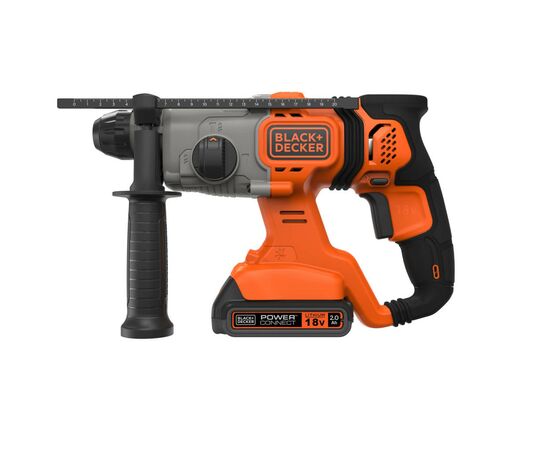Перфоратор Black&Decker SDS-Plus,18 В, 2Ah, 1.2 Дж, 3 режима, сумка, 2.2 кг (BCD900D1S), изображение 3 Перфоратор Black&Decker SDS-Plus,18 В, 2Ah, 1.2 Дж, 3 режима, сумка, 2.2 кг (BCD900D1S), изображение 3