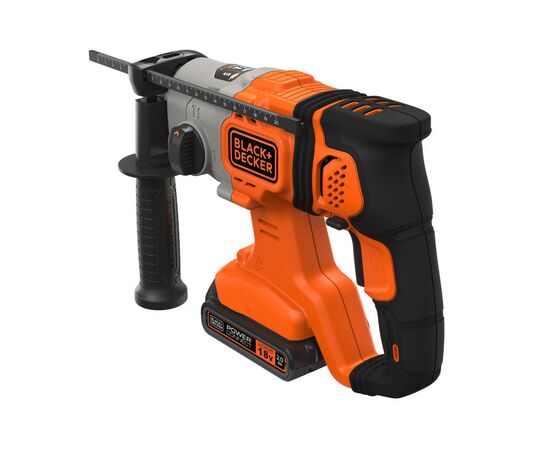 Перфоратор Black&Decker SDS-Plus,18 В, 2Ah, 1.2 Дж, 3 режима, сумка, 2.2 кг (BCD900D1S), изображение 4 Перфоратор Black&Decker SDS-Plus,18 В, 2Ah, 1.2 Дж, 3 режима, сумка, 2.2 кг (BCD900D1S), изображение 4