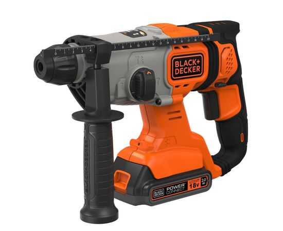 Перфоратор Black&Decker SDS-Plus,18 В, 2Ah, 1.2 Дж, 3 режими, сумка, 2.2 кг (BCD900D1S)