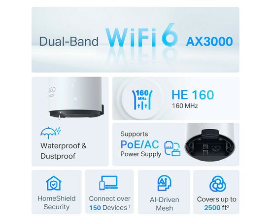 Маршрутизатор TP-Link DECO-X50-Outdoor-1-PACK, изображение 4 Маршрутизатор TP-Link DECO-X50-Outdoor-1-PACK, изображение 4