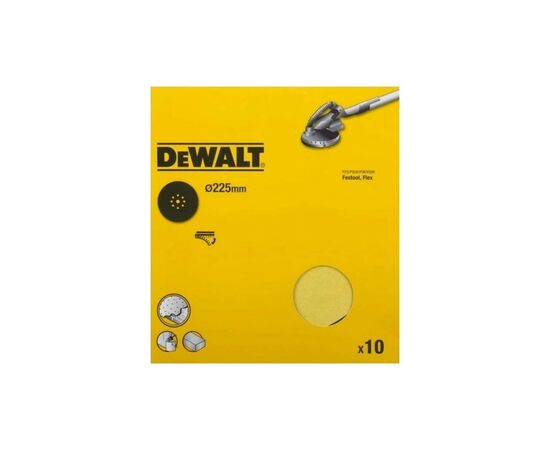 Наждачная бумага DeWALT для ексцентрикових шліфмашин, 225 мм, зерно 60 (DT3164), изображение 4 Наждачная бумага DeWALT для ексцентрикових шліфмашин, 225 мм, зерно 60 (DT3164), изображение 4