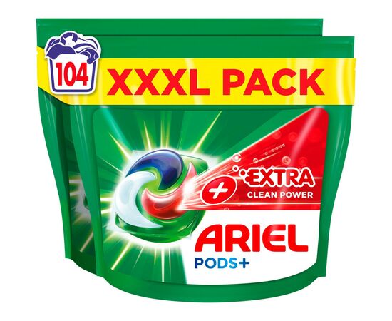Капсулы для стирки Ariel Pods All-in-1 + Сила экстраочистки 2 x 52 шт. (8700216023207)