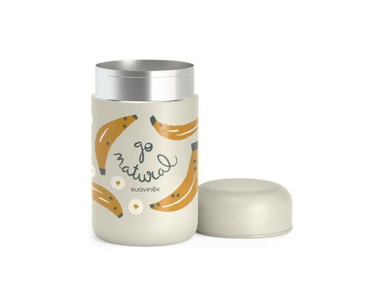 Контейнер для зберігання продуктів Suavinex Go natural Термос для їжі, 400 мл, бежевий, жовтий банан (401504), зображення 2 Контейнер для зберігання продуктів Suavinex Go natural Термос для їжі, 400 мл, бежевий, жовтий банан (401504), зображення 2