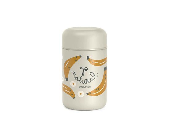 Контейнер для хранения продуктов Suavinex Go natural Термос для еды, 400 мл, бежевый, желтый банан (401504)
