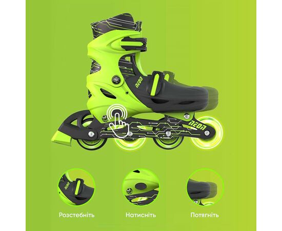 Роликовые коньки Neon Inline Green розмір 30-33 (NT07G4), изображение 6