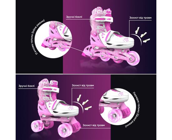 Роликовые коньки Neon Сombo Pink розмір 34-37 (NT10P4), изображение 10