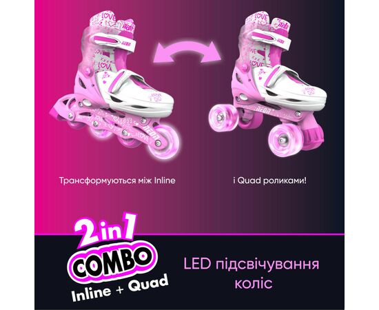 Роликовые коньки Neon Сombo Pink розмір 34-37 (NT10P4), изображение 7