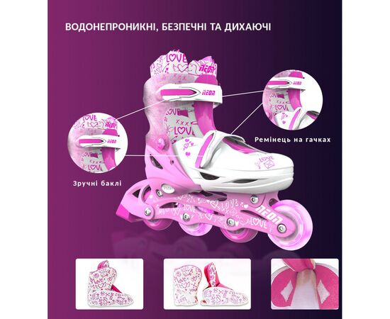 Роликовые коньки Neon Сombo Pink розмір 34-37 (NT10P4), изображение 9
