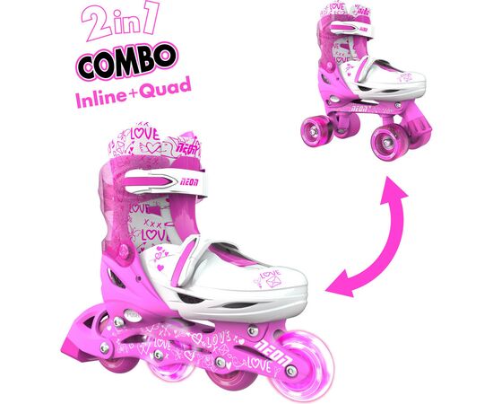 Роликовые коньки Neon Сombo Pink розмір 34-37 (NT10P4)