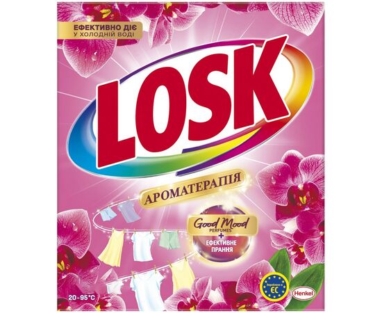 Пральний порошок Losk Ароматерапія Ефірні масла та аромат Малазійської квітки 400 г (9000101575361)