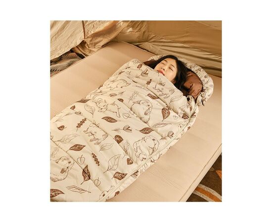 Спальный мешок Naturehike MT300 CNH22SD015 правий, бежевий з принтом (6975641886822), изображение 4 Спальный мешок Naturehike MT300 CNH22SD015 правий, бежевий з принтом (6975641886822), изображение 4