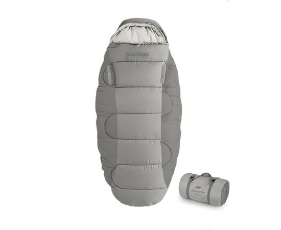 Спальний мішок Naturehike овальний PS200 NH20MSD03 правий, сірий (6927595775868)