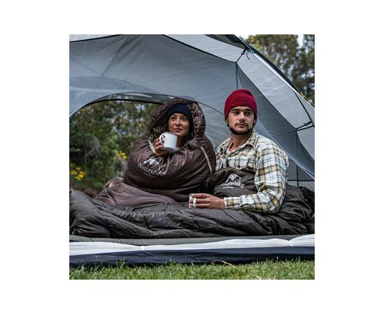 Спальный мешок Naturehike з капюшоном U250S NH20MSD07 (0°C) правий, коричневий (6927595769294-R), изображение 6