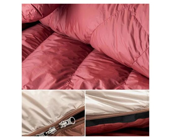 Спальный мешок Naturehike з натуральним пухом Snowbird NH20YD001 p-р M коричневий 510 г (6927595762134), изображение 9