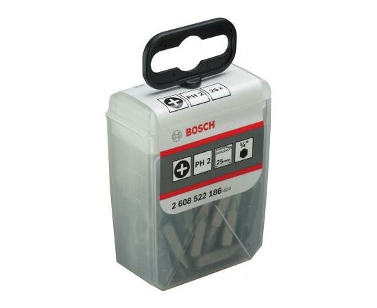Набор бит Bosch Extra-Hart 25 мм PH2, 25 шт. (2.608.522.186), изображение 2 Набор бит Bosch Extra-Hart 25 мм PH2, 25 шт. (2.608.522.186), изображение 2