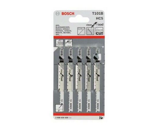 Полотно Bosch T101 B, HC, 5 шт, к электролобзику (2.608.630.030), зображення 2 Полотно Bosch T101 B, HC, 5 шт, к электролобзику (2.608.630.030), зображення 2