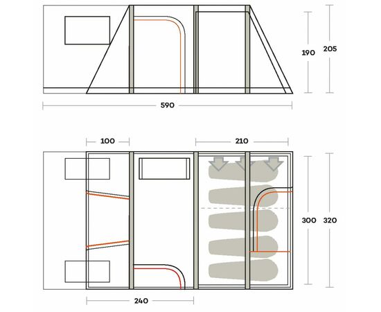 Палатка Ferrino Altair 5 White (928243), изображение 9 Палатка Ferrino Altair 5 White (928243), изображение 9