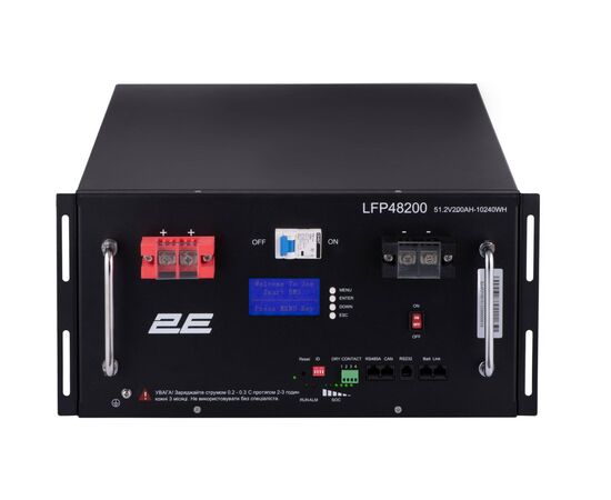 Батарея LiFePo4 2E LiFePO4 48V-200Ah, 19" LCD 16S (2E-LFP48200-LCD)
