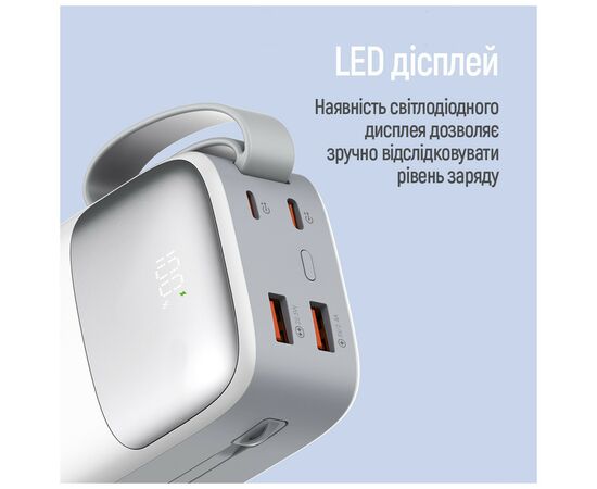 Батарея универсальная ColorWay 30 000 mAh Powerful (USB QC3.0 + USB-C Power Delivery 22.5W) (CW-PB300LPA4WT-PDD), изображение 11 Батарея универсальная ColorWay 30 000 mAh Powerful (USB QC3.0 + USB-C Power Delivery 22.5W) (CW-PB300LPA4WT-PDD), изображение 11