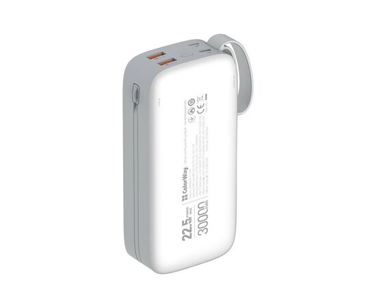 Батарея универсальная ColorWay 30 000 mAh Powerful (USB QC3.0 + USB-C Power Delivery 22.5W) (CW-PB300LPA4WT-PDD), изображение 4 Батарея универсальная ColorWay 30 000 mAh Powerful (USB QC3.0 + USB-C Power Delivery 22.5W) (CW-PB300LPA4WT-PDD), изображение 4