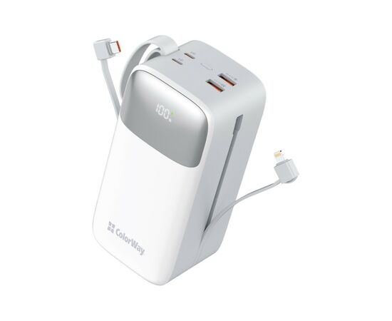 Батарея універсальна ColorWay 50 000 mAh Powerful (USB QC3.0 + USB-C Power Delivery 22.5W) (CW-PB500LPA4WT-PDD)