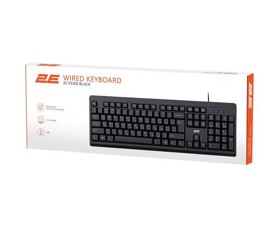 Клавіатура 2E KS108 USB Black (2E-KS108UB_UA), зображення 7 Клавіатура 2E KS108 USB Black (2E-KS108UB_UA), зображення 7