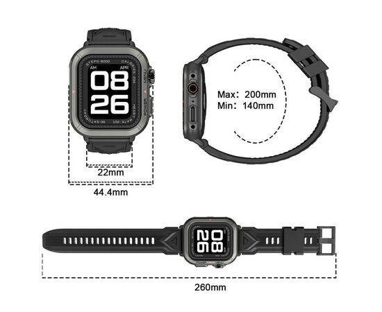 Смарт-часы Blackview W30 50mm black (6931548314295), изображение 7 Смарт-часы Blackview W30 50mm black (6931548314295), изображение 7