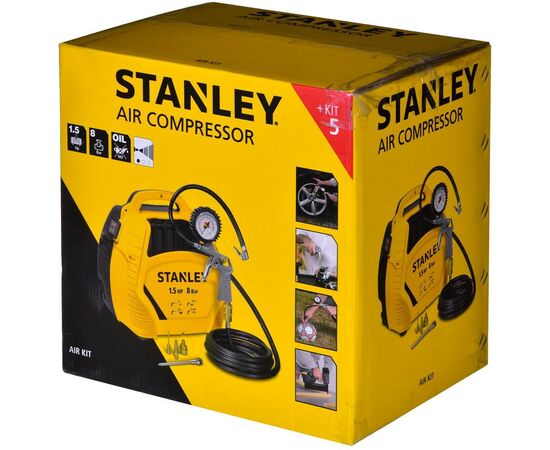 Компрессор Stanley AIR KIT, 180 л/мин, 1.1 кВт, 6,1 кг (AIRKIT), изображение 11 Компрессор Stanley AIR KIT, 180 л/мин, 1.1 кВт, 6,1 кг (AIRKIT), изображение 11