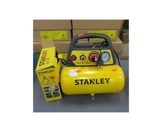 Компрессор Stanley DN 200/8/6, 180 л/мин, 1.1 кВт, 10,0 кг (DN200/8/6), изображение 3 Компрессор Stanley DN 200/8/6, 180 л/мин, 1.1 кВт, 10,0 кг (DN200/8/6), изображение 3
