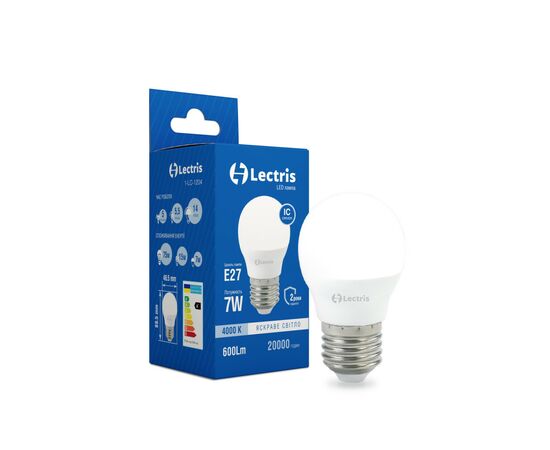 Лампочка Lectris G45 7W 4000K 220V E27 (1-LC-1204)