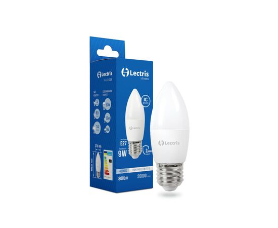 Лампочка Lectris С37 9W 4000K 220V E27 (1-LC-1306)