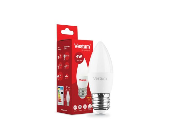 Лампочка Vestum C37 4W 3000K 220V E27 (1-VS-1306)