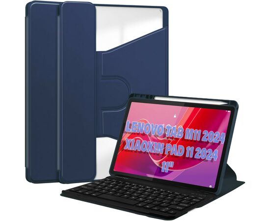 Чехол для планшета BeCover Keyboard 360° Rotatable Lenovo Tab M11 (2024) TB-TB330FU/Xiaoxin Pad 11 (2024) 11" Deep Blue (711075)