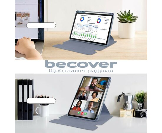 Чехол для планшета BeCover Keyboard 360° Rotatable Lenovo Tab M11 (2024) TB-TB330FU/Xiaoxin Pad 11 (2024) 11" Purple (711078), изображение 7 Чехол для планшета BeCover Keyboard 360° Rotatable Lenovo Tab M11 (2024) TB-TB330FU/Xiaoxin Pad 11 (2024) 11" Purple (711078), изображение 7