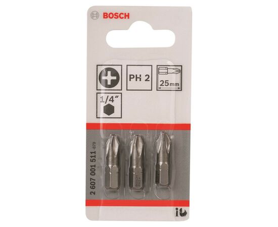 Набір біт Bosch Extra-Hart PH2, 25мм, 3шт (2.607.001.511)