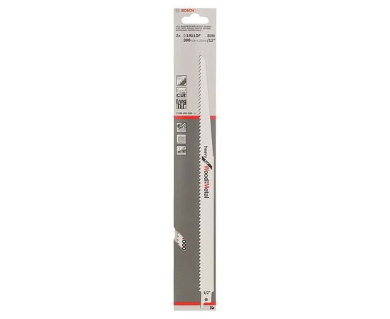 Полотно Bosch по дереву та металу, S 1411 DF, 6TPI, 2шт (2.608.654.834)