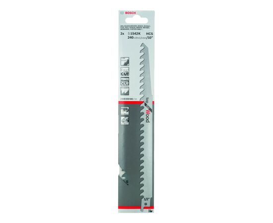 Полотно Bosch по дереву, S 1542 K, 3TPI, 2шт (2.608.650.681)