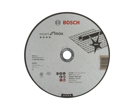 Круг отрезной Bosch Expert for Inox, 230х22.23мм (2.608.600.096)