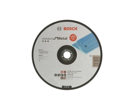 Круг відрізний Bosch Standard, 230х22.23мм, по металу (2.608.619.776)