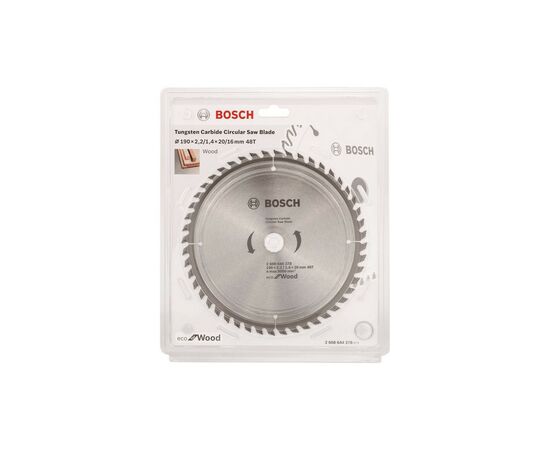 Круг отрезной Bosch Eco for Wood 190x2.2x20-48T (2.608.644.378), изображение 2 Круг отрезной Bosch Eco for Wood 190x2.2x20-48T (2.608.644.378), изображение 2