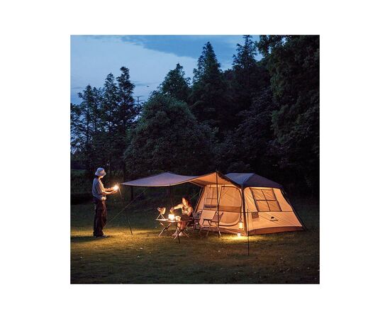 Палатка Naturehike з навісом Village CNK2300ZP022 коричневий великий (6976023920189), изображение 4 Палатка Naturehike з навісом Village CNK2300ZP022 коричневий великий (6976023920189), изображение 4