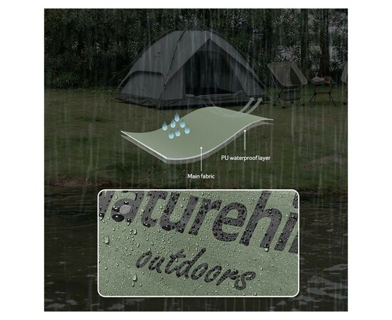 Намет Naturehike тримісний автоматичний NH21ZP008 темно-зелений (6976023922336), зображення 4 Намет Naturehike тримісний автоматичний NH21ZP008 темно-зелений (6976023922336), зображення 4