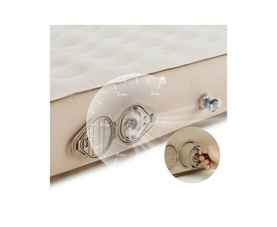 Матрас надувной Naturehike CNH22DZ024 з помпою 206 х 187 см бежевий (6975641887041), изображение 2