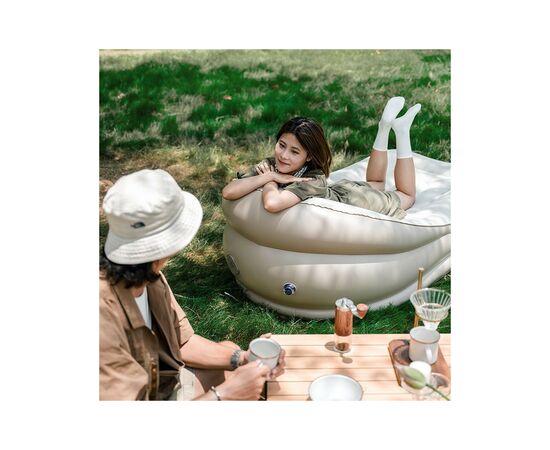 Матрас надувной Naturehike CNK2300DZ020 180 х 90 см з підголовником бежевий (6976023922480), изображение 7 Матрас надувной Naturehike CNK2300DZ020 180 х 90 см з підголовником бежевий (6976023922480), изображение 7