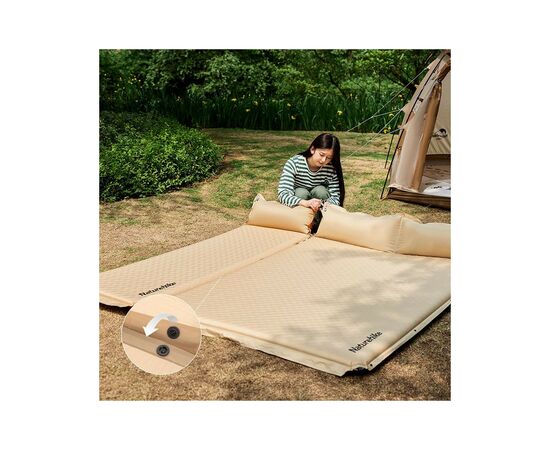 Туристический коврик Naturehike CNK2300DZ014 Самонадувний двомісний з подушкою 60 мм бежевий (6976023926952), изображение 6 Туристический коврик Naturehike CNK2300DZ014 Самонадувний двомісний з подушкою 60 мм бежевий (6976023926952), изображение 6