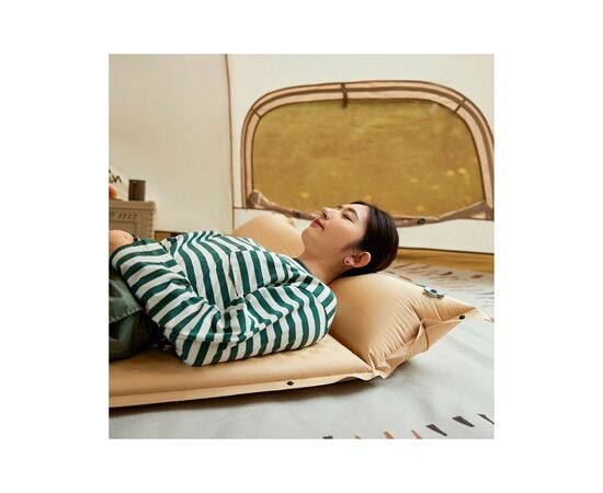 Туристический коврик Naturehike CNK2300DZ014 Самонадувний двомісний з подушкою 60 мм бежевий (6976023926952), изображение 8 Туристический коврик Naturehike CNK2300DZ014 Самонадувний двомісний з подушкою 60 мм бежевий (6976023926952), изображение 8