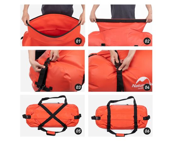 Дорожня сумка Naturehike баул водонепроникний NH20FSB03 120 л червона (6927595744345), зображення 3