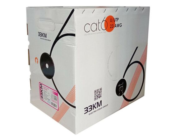 Кабель мережевий ЗЗКМ UTP 305м 4*2*23AWG[0,56] мідь[СU] cat.6, малодимний [LSZH] (72570), зображення 2