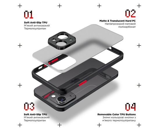 Чохол до мобільного телефона Armorstandart Frosted Matte Tecno Spark 20C (BG7n) Black (ARM73582), зображення 2 Чохол до мобільного телефона Armorstandart Frosted Matte Tecno Spark 20C (BG7n) Black (ARM73582), зображення 2